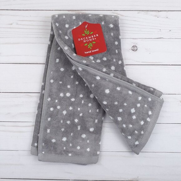 Winter Guest Bath Hand Towel Michigan Smitten With The Mitten Gray - Picture 2 of 3